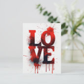 Red Blood Splatter LOVE Valentijn Briefkaart (Staand voorkant)