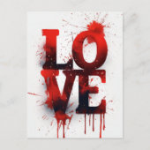 Red Blood Splatter LOVE Valentijn Briefkaart (Voorkant)