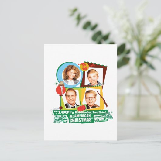 Red-Blooded, Two Fisted, All American Christmas Briefkaart (Staand voorkant)