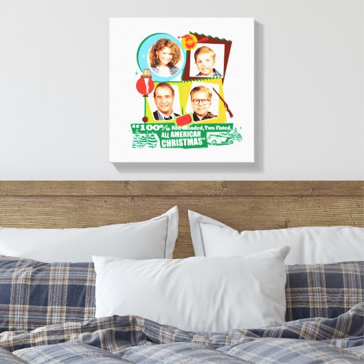 Red-Blooded, Two Fisted, All American Christmas Canvas Afdruk (Insitu (Slaapkamer))