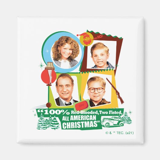Red-Blooded, Two Fisted, All American Christmas Magneet (Voorkant)