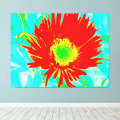 Red Bloom Abstraction Canvas Afdruk (Insitu (Houten vloer))