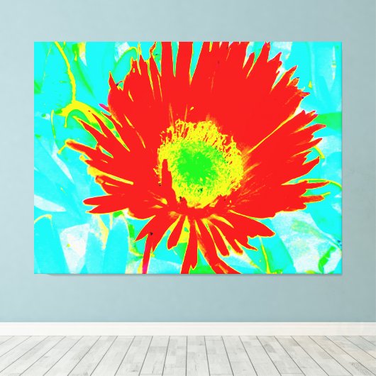 Red Bloom Abstraction Canvas Afdruk (Insitu (Houten vloer))