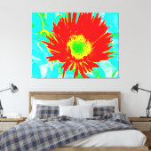 Red Bloom Abstraction Canvas Afdruk (Insitu (Slaapkamer))