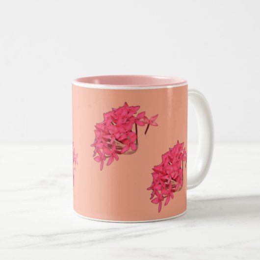 Red Bloom Beauty Mug - Where Every Sip is a Deligh Tweekleurige Koffiemok (Voorkant rechts)