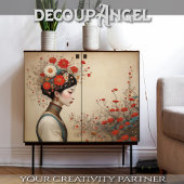 Red Bloom Serenity - Decoupage - Tissuepapier