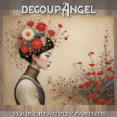 Red Bloom Serenity - Decoupage - Tissuepapier