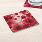 Red Bloom Symphony Kartonnen Onderzetters (Schuin)