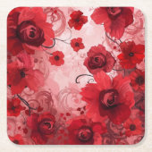 Red Bloom Symphony Kartonnen Onderzetters (Voorkant)