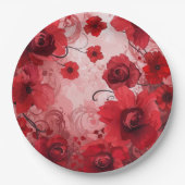 Red Bloom Symphony Papieren Bordje (Voorkant)