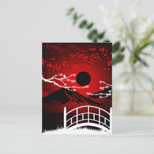 Red Blossom Briefkaart (Staand voorkant)