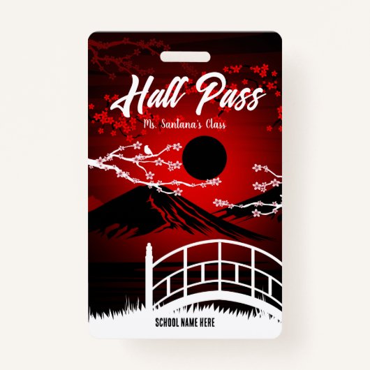 Red Blossom Hall Pass Badge (Voorkant)