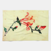 Red Blossom met Buds 1840 Theedoek (Horizontaal)