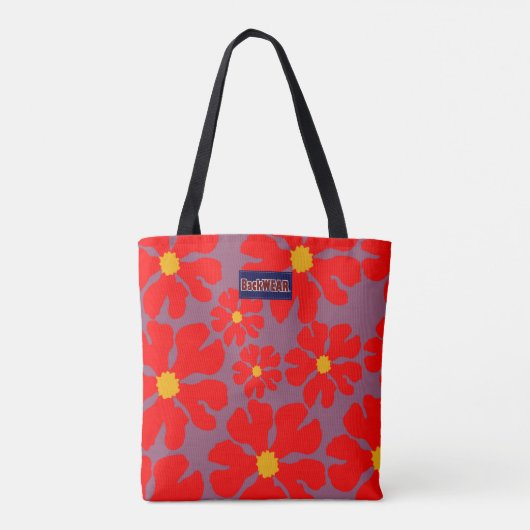 Red Blossom Modern Designer Bag Online kopen Tote Bag (Achterkant)