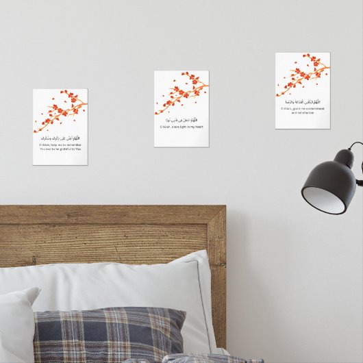 Red Blossom Ramadan Wall Art – Dua Set  (Slaapkamer)