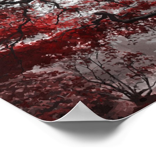 Red Blossom Tree Poster (Hoek)