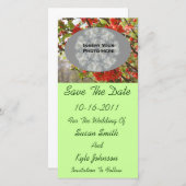 Red Blossoms Wedding Photo Sla de datum op Save The Date (Voorkant / Achterkant)