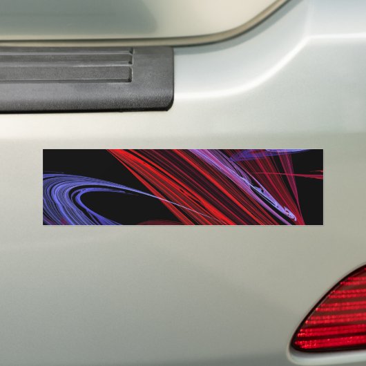 Red Blu Abstract Fractal Background Bumpersticker (Op auto)