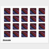 Red Blue Abstract Fractal Square Sticker (Vel)