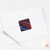 Red Blue Abstract Fractal Square Sticker (Envelop)