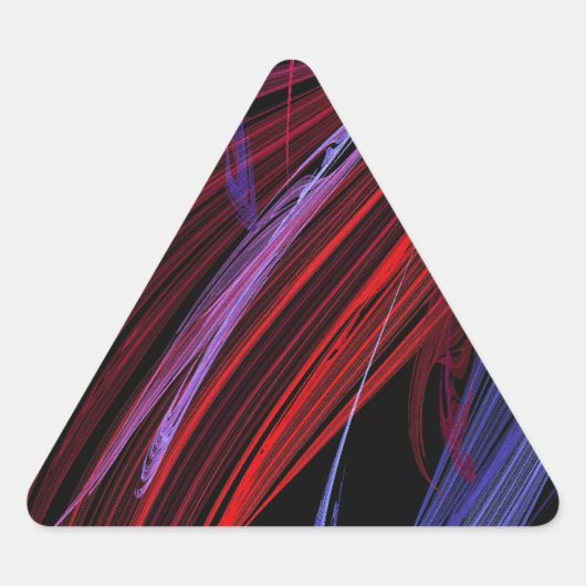 Red Blue Abstract Fractal Triangle Sticker (Voorkant)