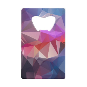 Red Blue Abstract Pyramide Art Creditkaart Flessenopener