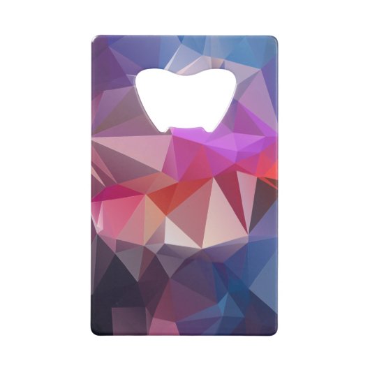 Red Blue Abstract Pyramide Art Creditkaart Flessenopener (Voorkant)