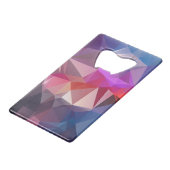 Red Blue Abstract Pyramide Art Creditkaart Flessenopener (Voorkant Gekanteld)