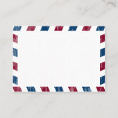 Red Blue Airmail Escort / Zitplaatsen Kaart bruilo Plaatskaartje (Achterkant)