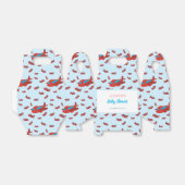 Red Blue Airplane Pattern Boy Baby shower Bedankdoosjes (Uitgevouwen)