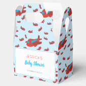 Red Blue Airplane Pattern Boy Baby shower Bedankdoosjes (Geopend)