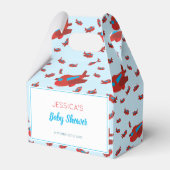 Red Blue Airplane Pattern Boy Baby shower Bedankdoosjes (Voorkant Zijde)