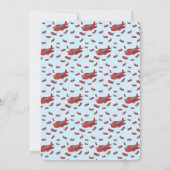 Red Blue Airplane Pattern Boy Baby shower Kaart (Achterkant)