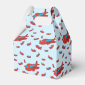 Red Blue Airplane Pattern Kinder Boys Girls Birthd Bedankdoosjes (Achterkant)