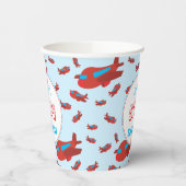 Red Blue Airplane Pattern Kinder Boys Girls Birthd Papieren Bekers (Links)