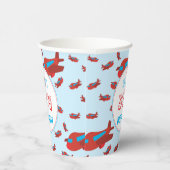 Red Blue Airplane Pattern Kinder Boys Girls Birthd Papieren Bekers (Rechts)