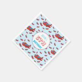 Red Blue Airplane Pattern Kinder Boys Girls Birthd Servet (Hoek)