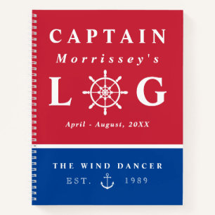 Red Blue Anchor Captain's Log Notitieboek