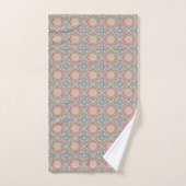 Red blue and cream colorful patterned  bad handdoek (Handdoek)