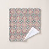 Red blue and cream colorful patterned  bad handdoek (Wasdoekje)