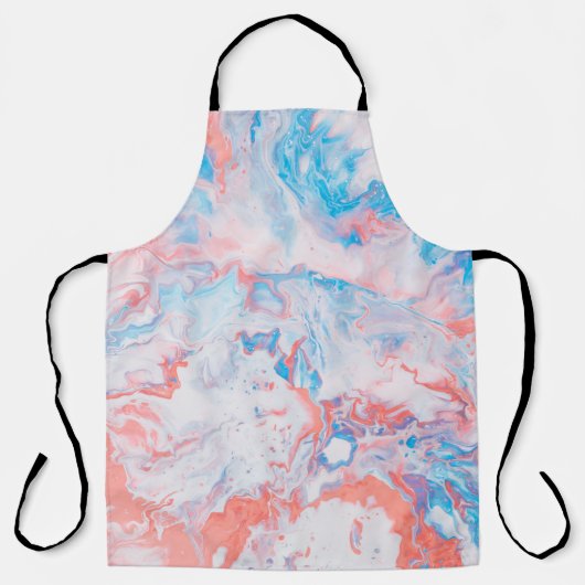 Red, blue, and white abstract painting schort (Voorkant)