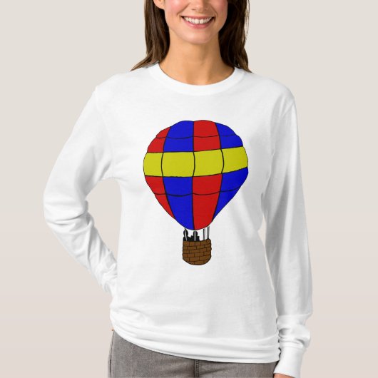Red Blue and Yellow Hot Air Balloon T-shirt (Voorkant)