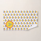 Red Blue and Yellow Toy Sailboat Monogram Bad Handdoek (Handdoek)