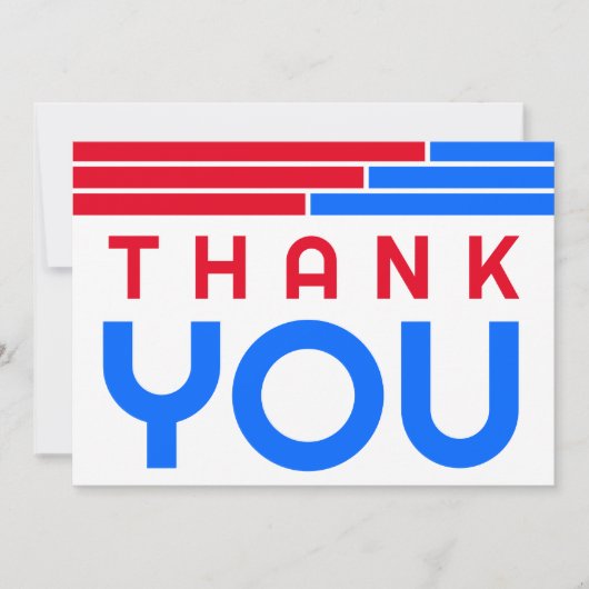 Red & Blue Bars Afstudeerder Party Dank u Bedankkaart (Voorkant)