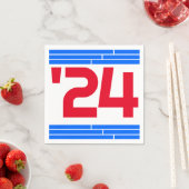 Red & Blue Bars Klasse van '24 Afstudeerder Party Servet (Insitu)