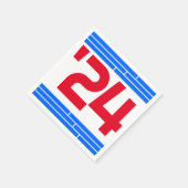 Red & Blue Bars Klasse van '24 Afstudeerder Party Servet (Hoek)