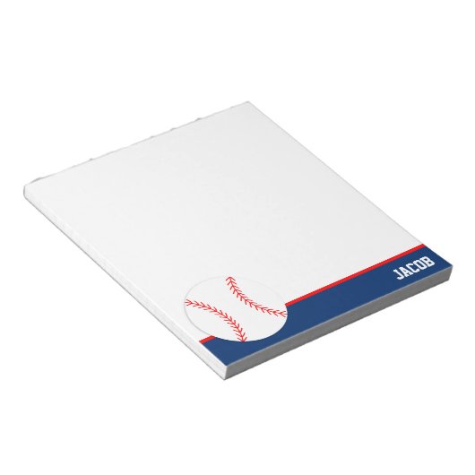 Red Blue Baseball op maat Notitieblok (Schuin)