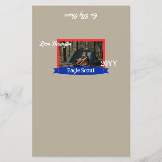 Red, Blue, Beige Eagle Scout Candy Bar Wrapper Flyer (Voorkant)
