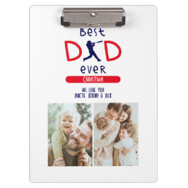 Red Blue Best Pap ooit Baseball Photo Fathers Day Klembord