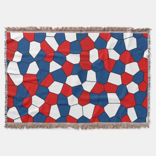 Red Blue Black Abstract Patroon Deken (Voorkant)